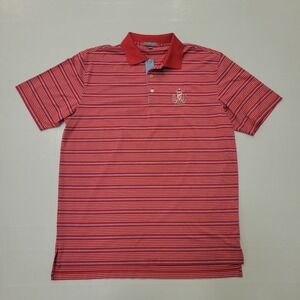 Peter Millar Summer Comfort Polo Shirt Men's Large Red Striped Golf Country Club